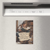 2026 Year Text Man Reading マグネット (インサイチュ (食洗機))