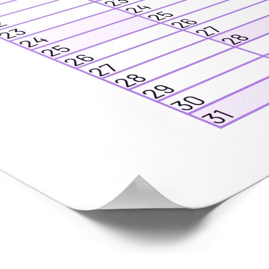 2026 Year-to-View Wall Planner Calendar  ポスター (角)