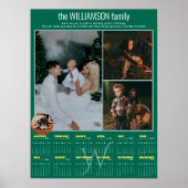 2026 Yearly Calendar 4 Photo Collage Personalized ポスター (正面)