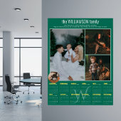 2026 Yearly Calendar 4 Photo Collage Personalized ポスター