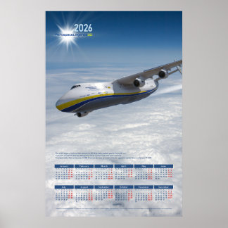 2026 Yearly Wall Calendar Poster Antonov-225 Mriya ポスター