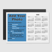 2026 Your photo 5x7 Mini Calendar Magnet Template マグネット招待状 (正面/裏面)