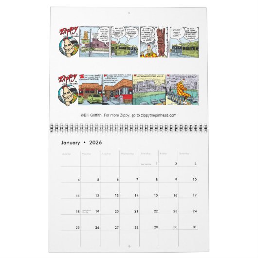 2026 ZIPPY CALENDAR カレンダー (1月 2026)