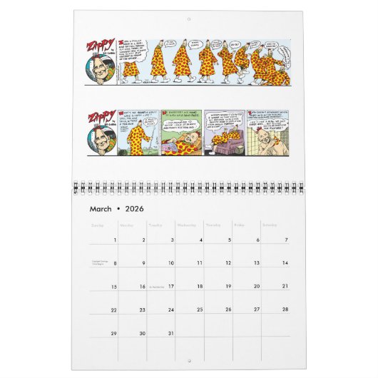 2026 ZIPPY CALENDAR カレンダー (3月 2026)