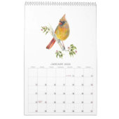 2026Backyard Birds in Watercolor Calendar カレンダー (1月 2026)