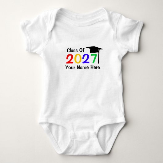 2027人の乳児の卒業のクラス ベビーボディスーツ (正面)