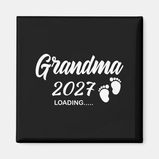 2027年おばあちゃんに昇格！赤ちゃんおめでとう マグネット (正面)