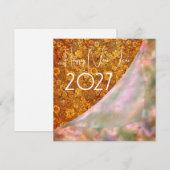 2027年おめでとう - ゴールデンフラワー (正面/裏面)