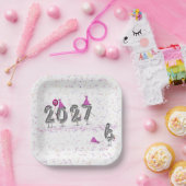 2027年お正月・年末のユーモア ペーパープレート (パーティー)