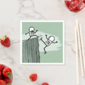 2027年のお正月のスティックスフィギュア・ユーモア スタンダードカクテルナプキン (インサイチュ)