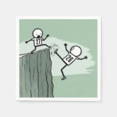 2027年のお正月のスティックスフィギュア・ユーモア スタンダードカクテルナプキン (正面)