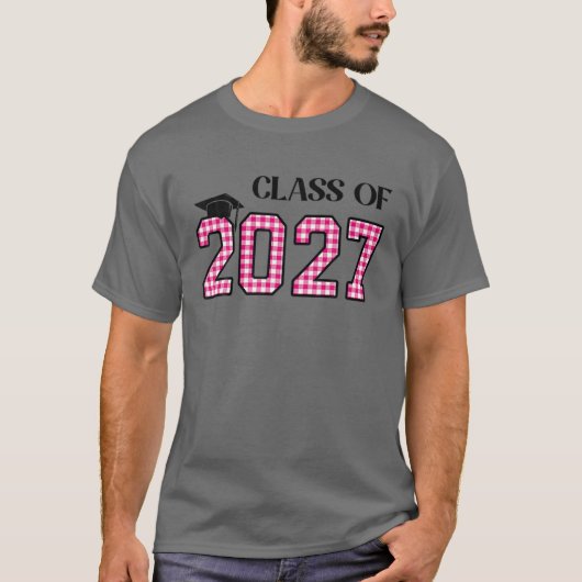 2027年のクラスは私と一緒に成長Bacのハンドプリント宇宙 Tシャツ (正面)