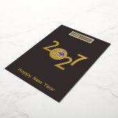 2027年の地球 - プロフェッショナル新年カード 箔招待状 (回転した状態)