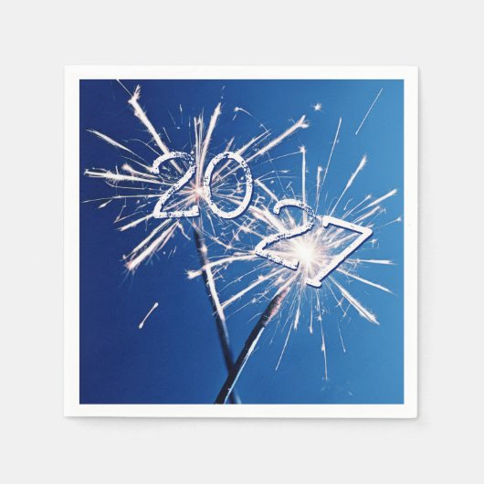 2027年の新年初日の出の花火 スタンダードカクテルナプキン (正面)