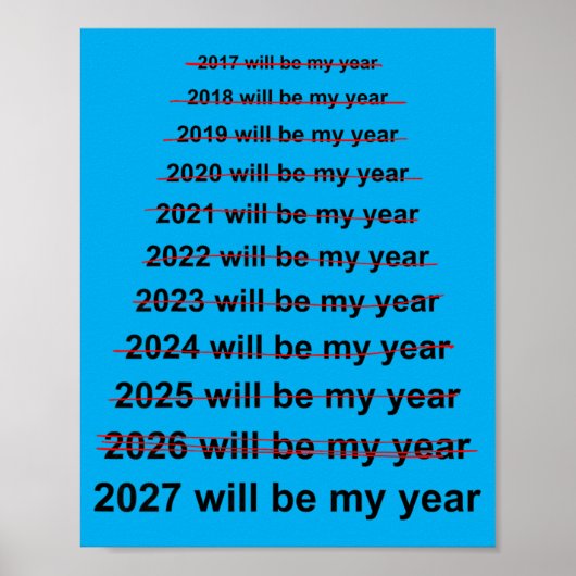 2027年は楽しい年に Funny 新年の抱負 Meme ポスター (正面)