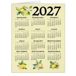 2027年イタリアスタイル レモン イエロー カレンダー