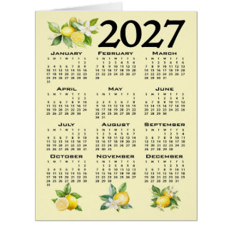 2027年イタリアスタイル レモン イエロー カレンダー