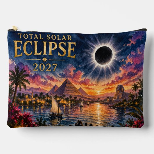2027年エジプト皆既日食 アクセサリーポーチ (正面)