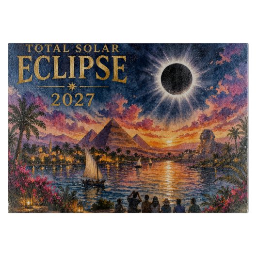 2027年エジプト皆既日食 カッティングボード (正面)