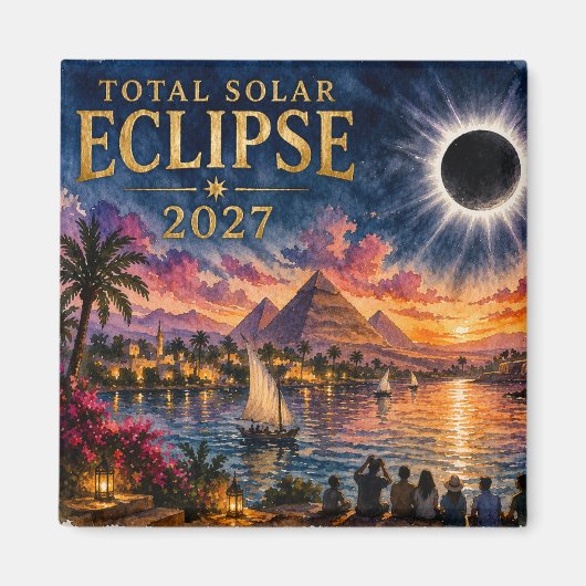 2027年エジプト皆既日食 マグネット (正面)