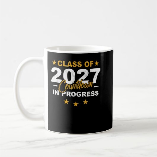 2027年カウントダウンおもしろい大学院初日Sクラス コーヒーマグカップ (左)