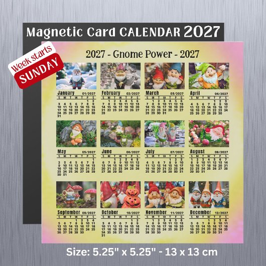 2027年カスタムフォトノームカレンダー 日曜日始まり