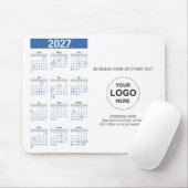 2027年カレンダーとロゴ、情報連絡付き マウスパッド (マウス)
