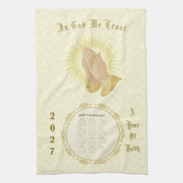 2027年カレンダータオル In God We Trust キッチンタオル