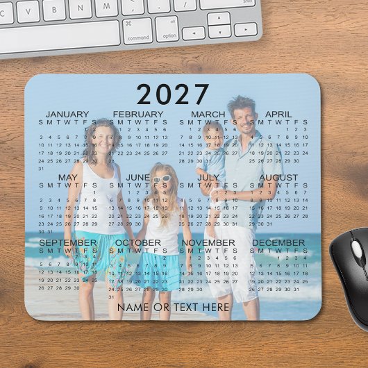 2027年カレンダーフォトオーバーレイカスタム マウスパッド