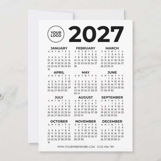 2027年カレンダーロゴ入り年間ビュー 招待状 (正面)