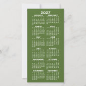 2027年カレンダーロゴ - 新年ビジネスあけおめデザイン シーズンカード (裏面)