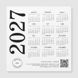 2027年カレンダーロゴQRコード 白黒ビジネス