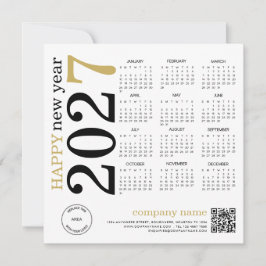 2027年カレンダーロゴQRコード 謹賀新年 シーズンカード