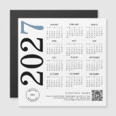 2027年カレンダーロゴQRコード 青黒ビジネス (正面/裏面)