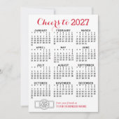 2027年カレンダー付きビジネスロゴ入りホリデーカード シーズンカード (正面)
