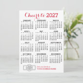 2027年カレンダー付きビジネスロゴ入りホリデーカード シーズンカード (スタンド正面)