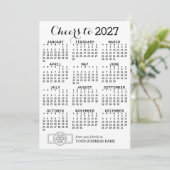 2027年カレンダー付きビジネスロゴ入りホリデーカード シーズンカード (スタンド正面)