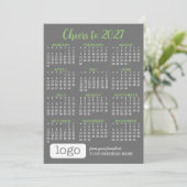 2027年カレンダー付きビジネスロゴ入りホリデーカード 招待状 (スタンド正面)