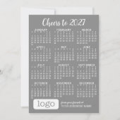 2027年カレンダー付きビジネス ロゴ入り ホリデーカード (正面)