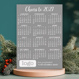 2027年カレンダー付きビジネス ロゴ入り ホリデーカード