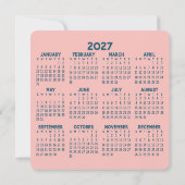 2027年カレンダー付きロゴ入りビジネスグリーティング - チアーズ シーズンカード (裏面)