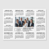 2027年カレンダー付きロゴ連絡先情報マグネット (正面)