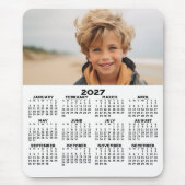 2027年カレンダー付き写真 - 年間縦ビュー マウスパッド (正面)