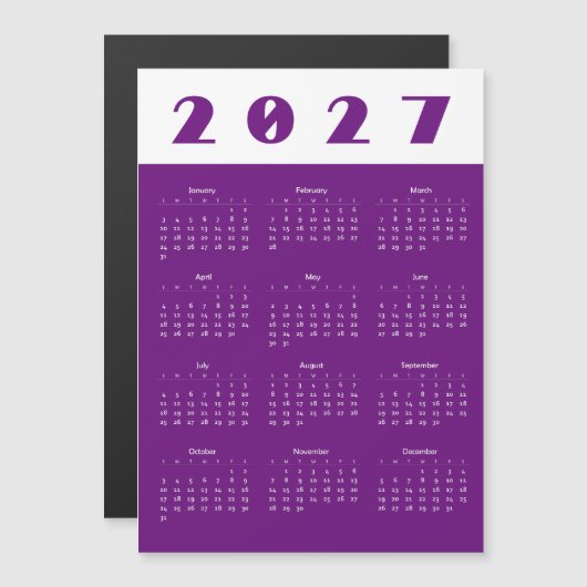 2027年カレンダー (正面/裏面)