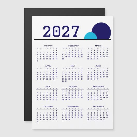 2027年カレンダー (正面/裏面)