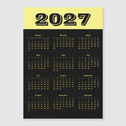 2027年カレンダー (正面)
