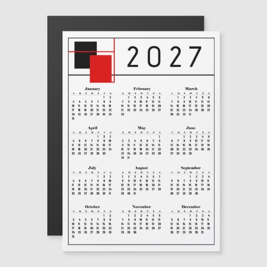 2027年カレンダー (正面/裏面)