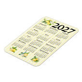 2027年カレンダー イタリアンスタイル レモン イエローストライプ マグネット (左側)