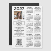 2027年カレンダー オフィスロゴ、QRコード、写真など (正面/裏面)