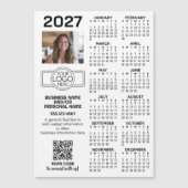 2027年カレンダー オフィスロゴ、QRコード、写真など (正面)